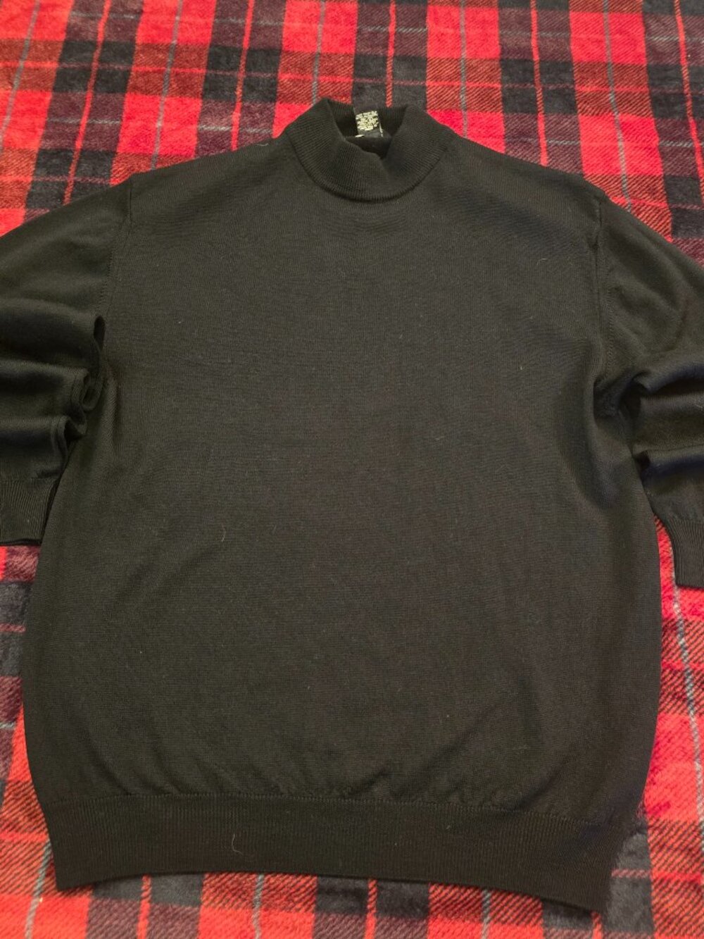 Murano Italia 100% Merino Wool Black Mock Neck Sweater Size S Made in Italy